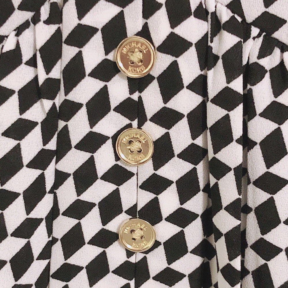 Michael Kors Peplum Blouse in Black & White, Size XL New with Tag - Picture 6 of 9